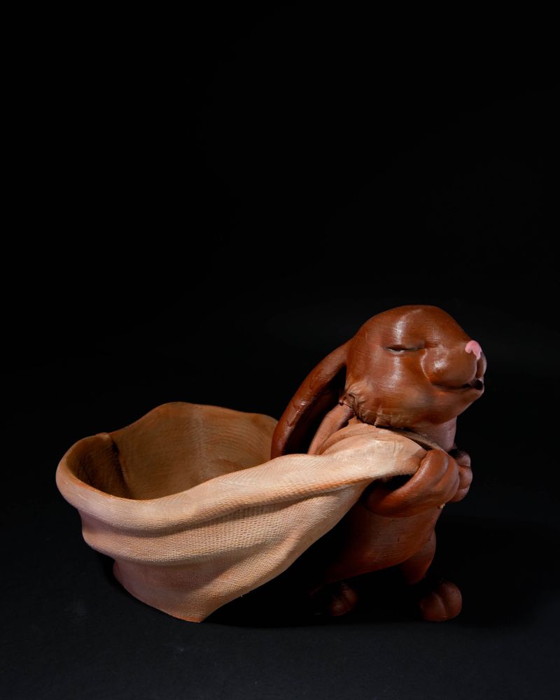 Easter Bunny Pulling The Bag 2
